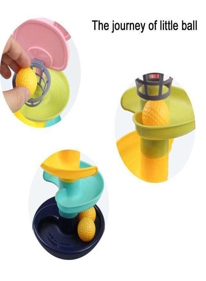 Toy Vibes مجموعة ألعاب برج الكرة الدوّار، وبرج منحدر الكرات، مع 3 كرات دوارة، بألوان متنوعة. - Image 3